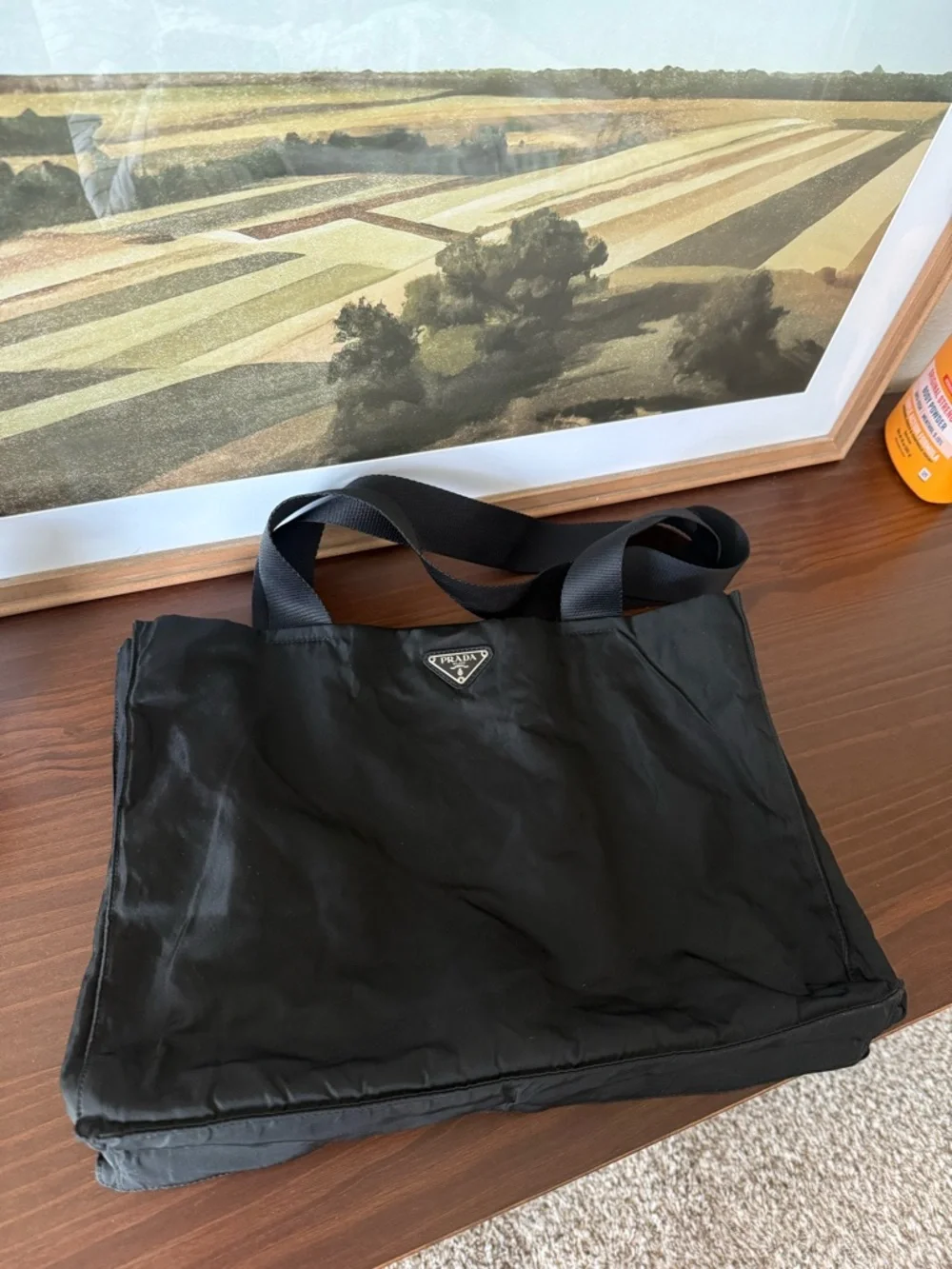 Prada Black Nylon Shopper Tote Bag